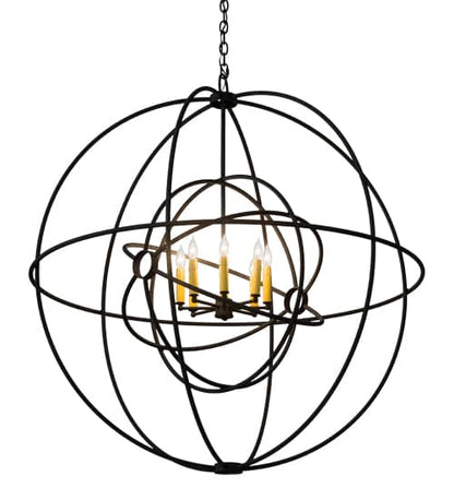 Atom Enerjisi 8 Light 43" Wide Taper Candle Globe Chandelier