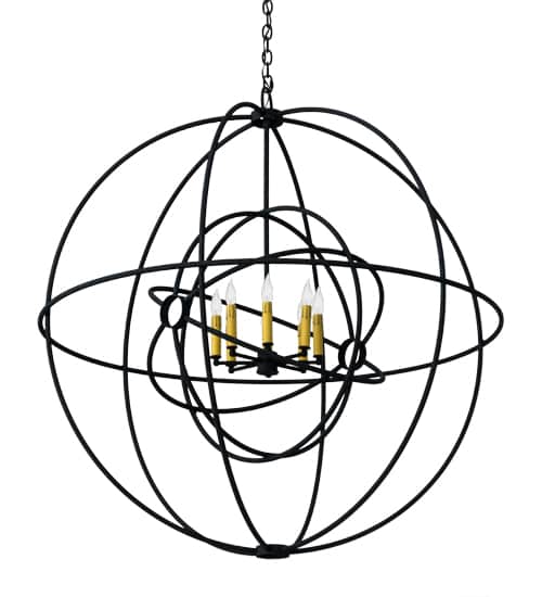 Atom Enerjisi 8 Light 43" Wide Taper Candle Globe Chandelier