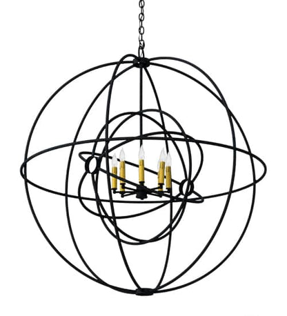 Atom Enerjisi 8 Light 43" Wide Taper Candle Globe Chandelier