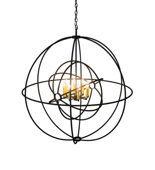 Atom Enerjisi 8 Light 43" Wide Taper Candle Globe Chandelier