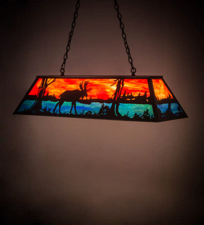 Moose at Lake 6 Light 17" Wide Linear Pendant