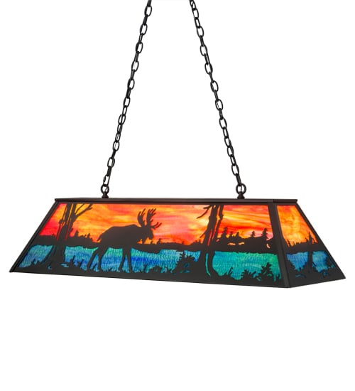 Moose at Lake 6 Light 17" Wide Linear Pendant