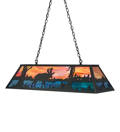 Moose at Lake 6 Light 17" Wide Linear Pendant