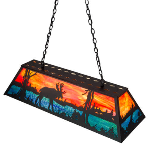 Moose at Lake 6 Light 17" Wide Linear Pendant