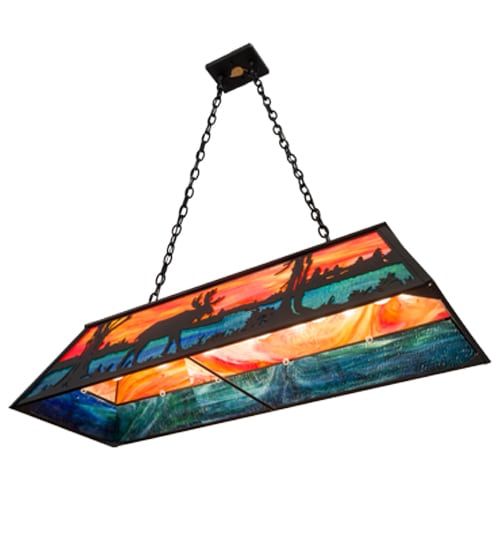 Moose at Lake 6 Light 17" Wide Linear Pendant