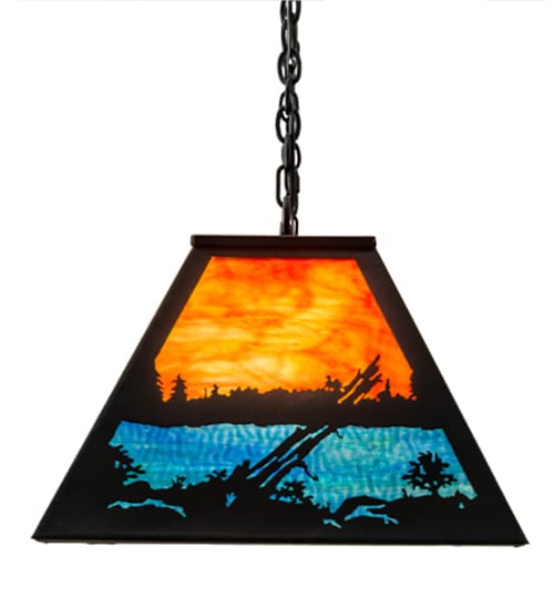 Moose at Lake 6 Light 17" Wide Linear Pendant