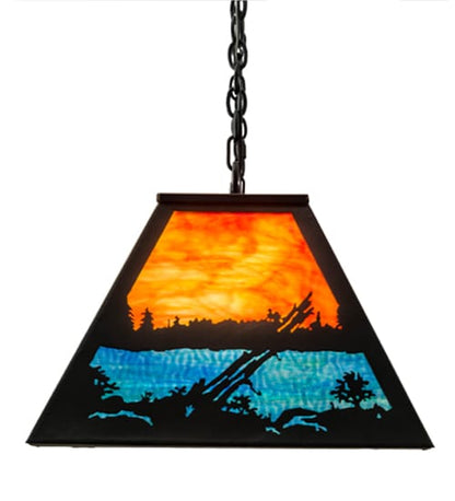 Moose at Lake 6 Light 17" Wide Linear Pendant