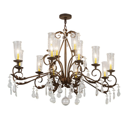 Meyda Tiffany Long Windsor 14 Light 38" Wide Crystal Chandelier