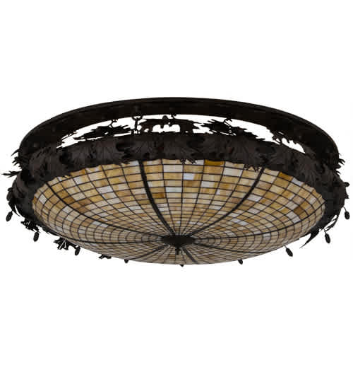 Greenbriar Oak 8 Light 52" Wide Semi-Flush Bowl Ceiling Fixture - Antique Copper Finish - GU24 Bulb Base