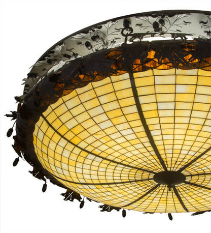 Greenbriar Oak 8 Light 52" Wide Semi-Flush Bowl Ceiling Fixture - Antique Copper Finish - GU24 Bulb Base