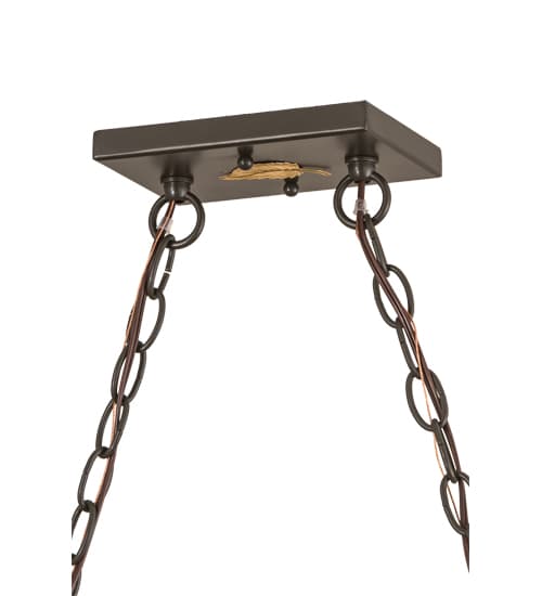 Elk and Deer at Lake 9 Light 18" Wide Linear Pendant