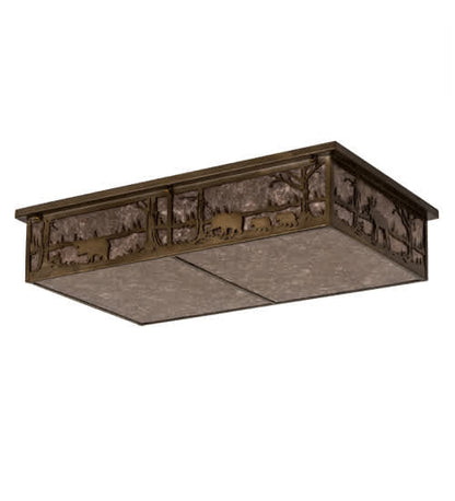 Bears and Moose at Lake 8 Light 35" Wide Flush Mount Ceiling Fixture