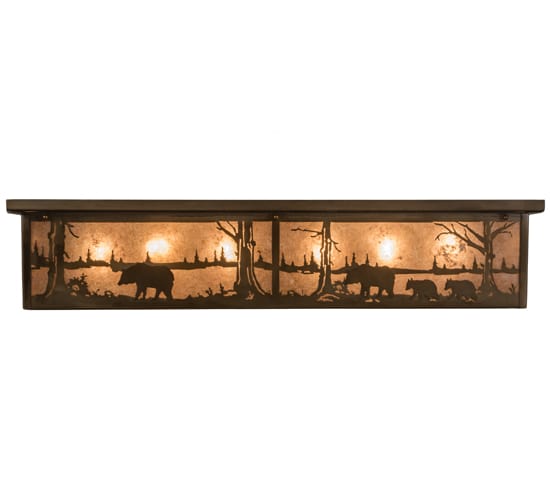 Bears and Moose at Lake 8 Light 35" Wide Flush Mount Ceiling Fixture