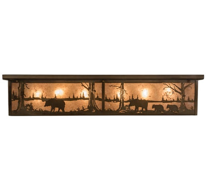 Bears and Moose at Lake 8 Light 35" Wide Flush Mount Ceiling Fixture