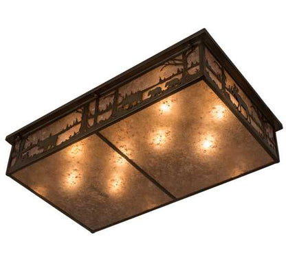 Bears and Moose at Lake 8 Light 35" Wide Flush Mount Ceiling Fixture