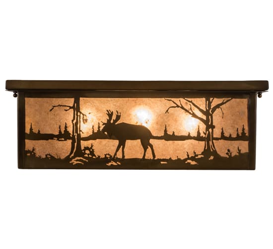 Bears and Moose at Lake 8 Light 35" Wide Flush Mount Ceiling Fixture