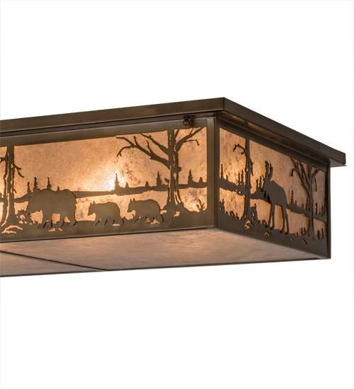 Bears and Moose at Lake 8 Light 35" Wide Flush Mount Ceiling Fixture