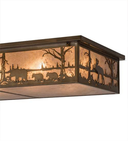 Bears and Moose at Lake 8 Light 35" Wide Flush Mount Ceiling Fixture