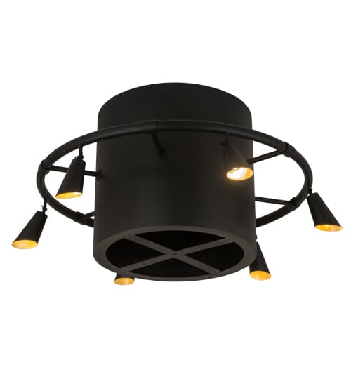 Column-Surround 6 Light 60" Wide Semi-Flush Ceiling Fixture