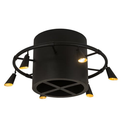 Column-Surround 6 Light 60" Wide Semi-Flush Ceiling Fixture