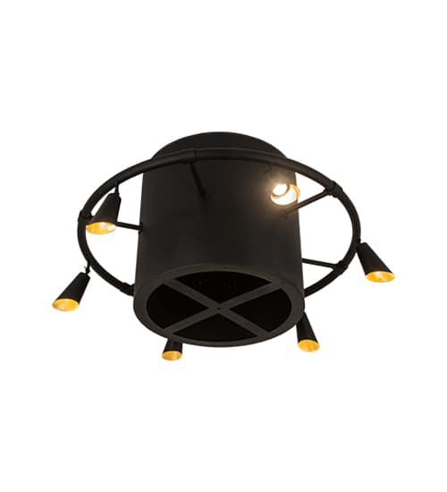 Column-Surround 6 Light 60" Wide Semi-Flush Ceiling Fixture