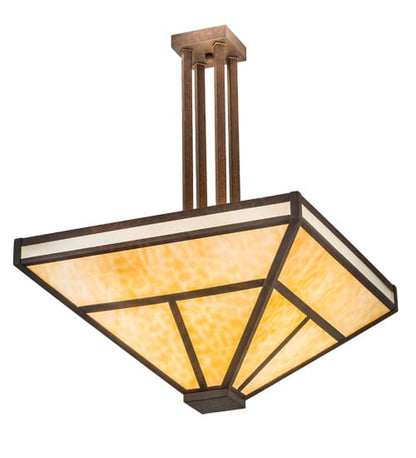 T Mission 8 Light 34" Wide Semi-Flush Ceiling Fixture - Rust Finish