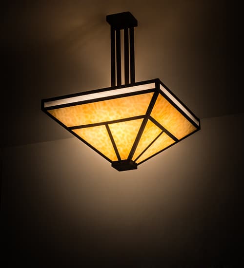 T Mission 8 Light 34" Wide Semi-Flush Ceiling Fixture - Rust Finish