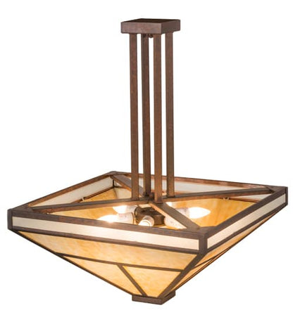 T Mission 8 Light 34" Wide Semi-Flush Ceiling Fixture - Rust Finish