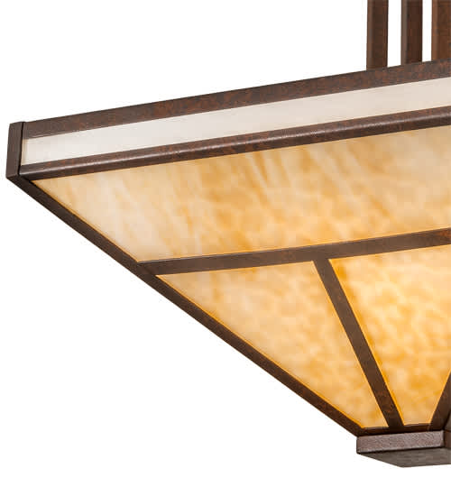 T Mission 8 Light 34" Wide Semi-Flush Ceiling Fixture - Rust Finish