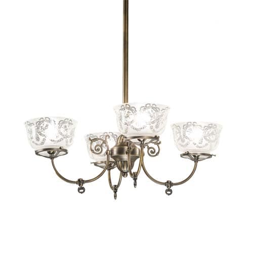 Revival Gas and Electric 4 Light 27" Wide Chandelier