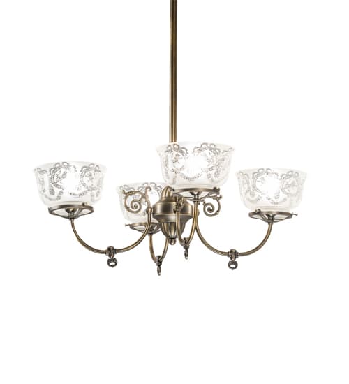 Revival Gas and Electric 4 Light 27" Wide Chandelier