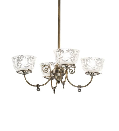 Revival Gas and Electric 4 Light 27" Wide Chandelier