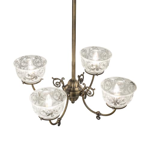 Revival Gas and Electric 4 Light 27" Wide Chandelier