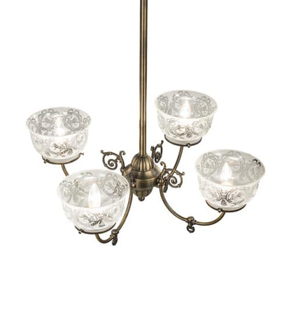 Revival Gas and Electric 4 Light 27" Wide Chandelier