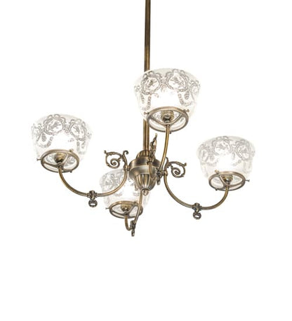 Revival Gas and Electric 4 Light 27" Wide Chandelier