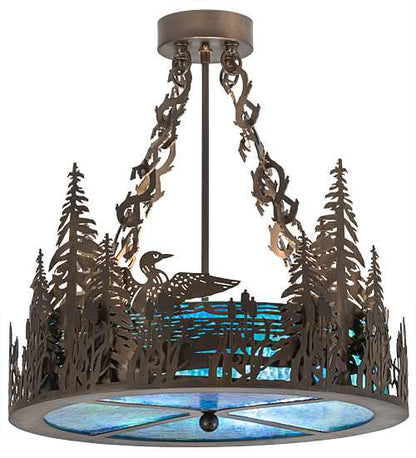 Loon 4 Light 20" Wide Semi-Flush Drum Ceiling Fixture
