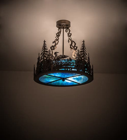Loon 4 Light 20" Wide Semi-Flush Drum Ceiling Fixture