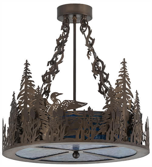 Loon 4 Light 20" Wide Semi-Flush Drum Ceiling Fixture