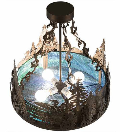 Loon 4 Light 20" Wide Semi-Flush Drum Ceiling Fixture