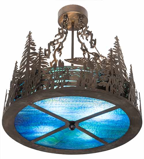 Loon 4 Light 20" Wide Semi-Flush Drum Ceiling Fixture