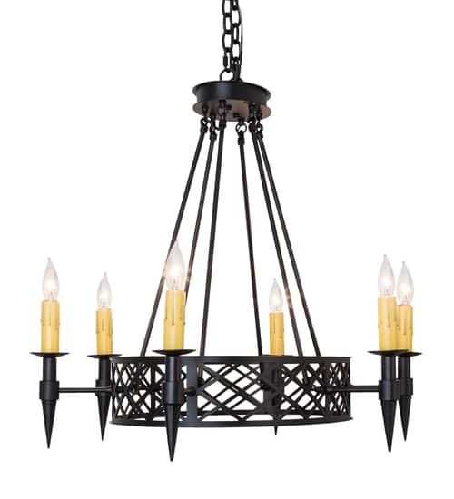 Topridge 6 Light 28" Wide Taper Candle Style Chandelier