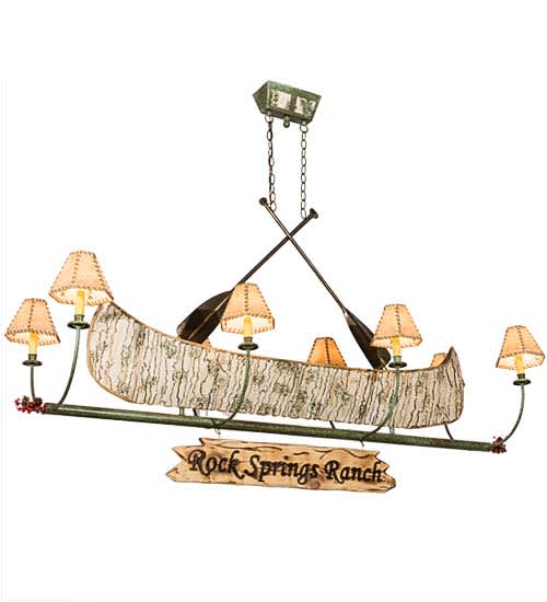 Personalized Canoe 8 Light 24" Wide Linear Chandelier