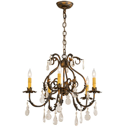 Meyda Tiffany Chantilly 5 Light 24" Wide Crystal Candle Style Chandelier