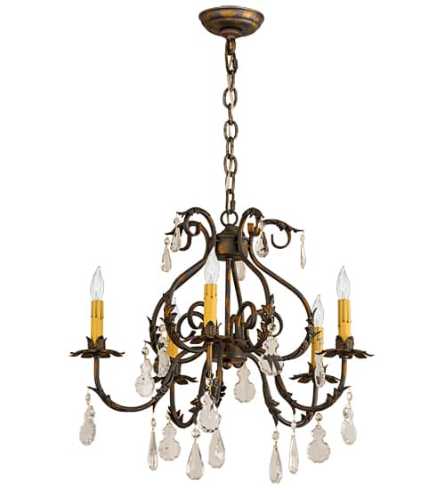 Chantilly 5 Light 24" Wide Crystal Candle Style Chandelier
