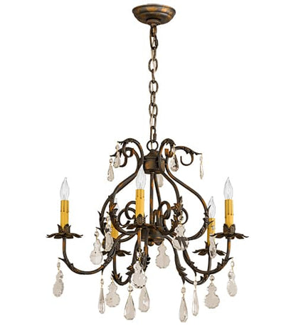 Chantilly 5 Light 24" Wide Crystal Candle Style Chandelier