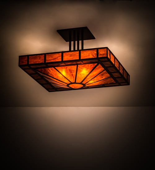 Mission Prime 4 Light 34" Wide Semi-Flush Square Ceiling Fixture