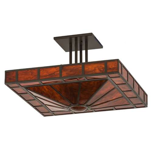 Mission Prime 4 Light 34" Wide Semi-Flush Square Ceiling Fixture