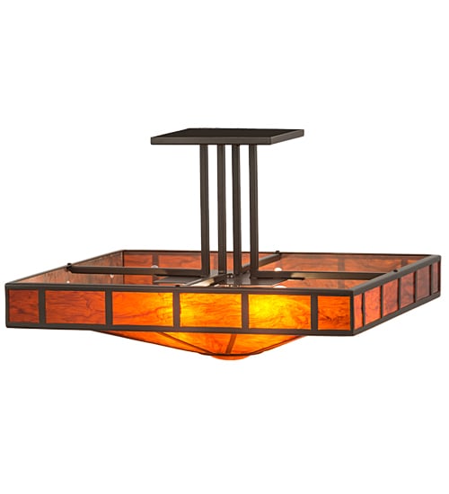 Mission Prime 4 Light 34" Wide Semi-Flush Square Ceiling Fixture