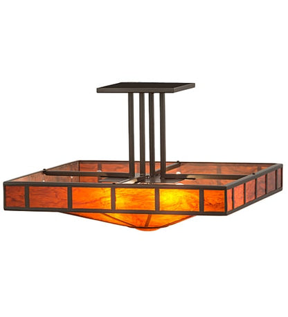 Mission Prime 4 Light 34" Wide Semi-Flush Square Ceiling Fixture