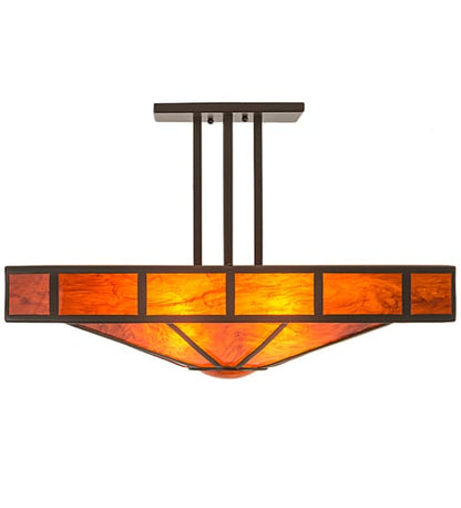 Mission Prime 4 Light 34" Wide Semi-Flush Square Ceiling Fixture